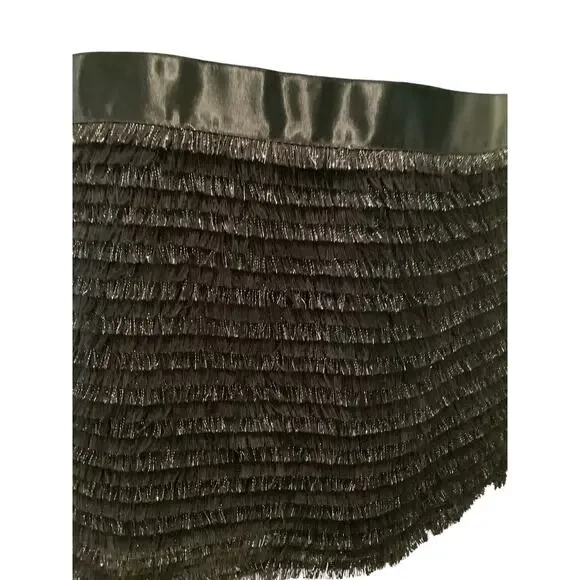 ERIN by ERIN FETHERSTON BLACK TANK STYLE DRESS WITH SHORT THREAD FRINGE 4 NEW - Picture 5 of 8